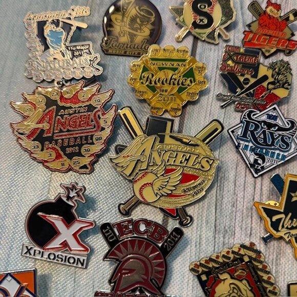 Lot of 30 Baseball Softball Trading Pins Youth Travel Team Tournament 2010–2012 - Picture 2 of 8